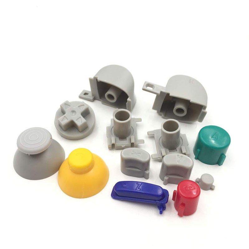 Rowsmau Colorful L R Right Left Trigger Buttons D-Pad Mod Kit Set Full Button Joystick Thumb Grip Thumbstick for NGC Controller Replacement Parts 1 - Image 2